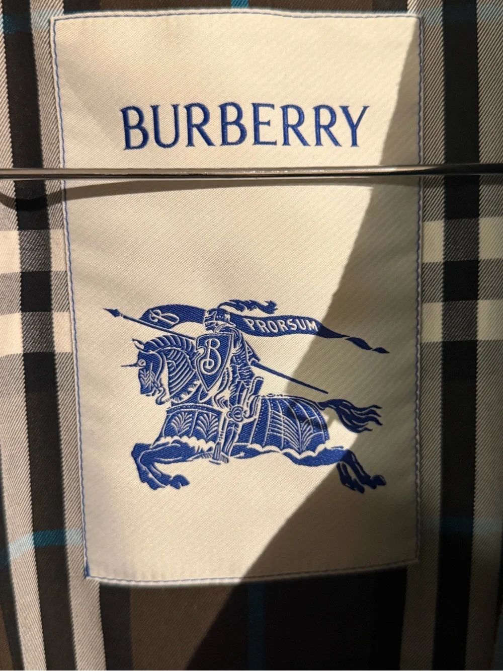 Burberry Men’s Teal Trench Coat with Signature Plaid Lining